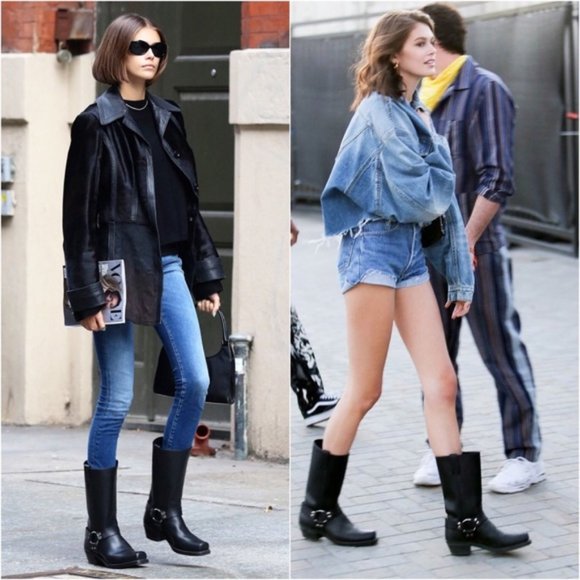 RARE Frye 150th ANNIVERSARY Harness 12R Black Leather Moto Cowboy Rodeo Boots - Picture 2 of 16